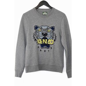 Kenzo Paris Jungle Tiger Sweatshirt Mens Medium Heather Gray Embroidered Logo